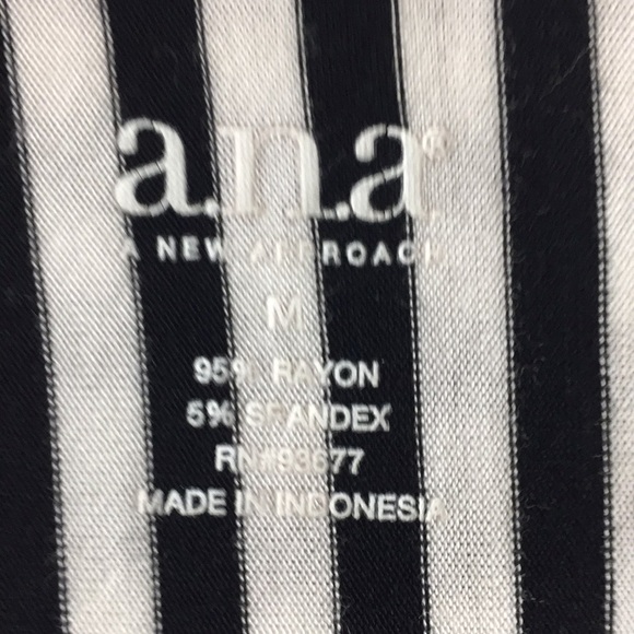 A.N.A. Black & White Striped Summer Dress Size M - Picture 6 of 7